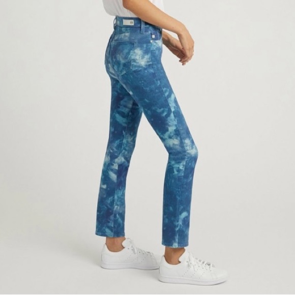 AG Mari jeans: NWT size: 25 Mid-rise, color: abstract tie dye night rain, - Picture 7 of 9
